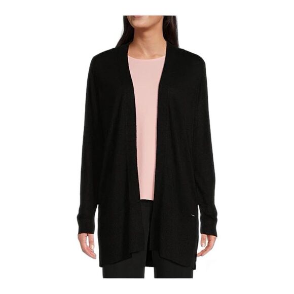 Calvin Klein Open Front hooded Cardigan | black | size M - Picture 1 of 10